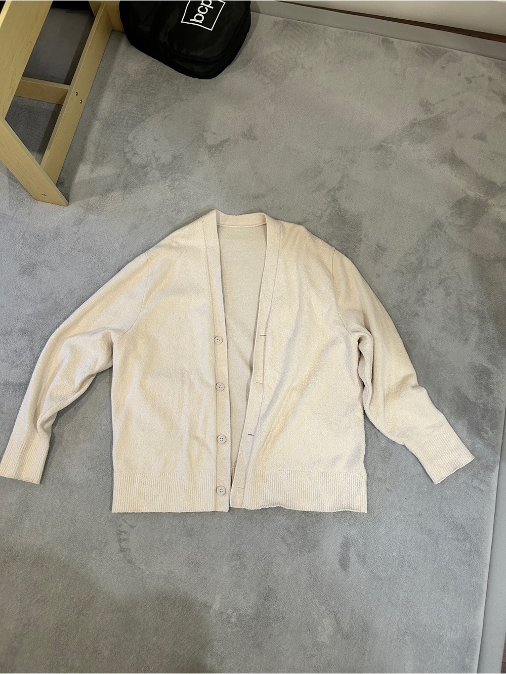 lululemon athletica Cream Button-Up Knit Cardigan